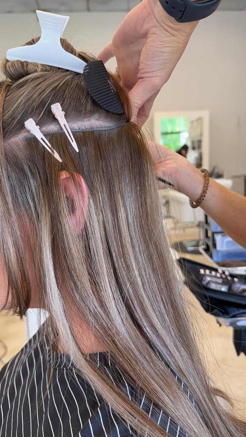 Clips holding a clean section above the row