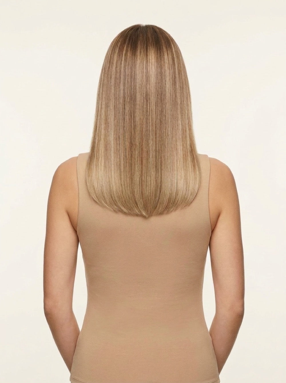 14-inch hair, from behind